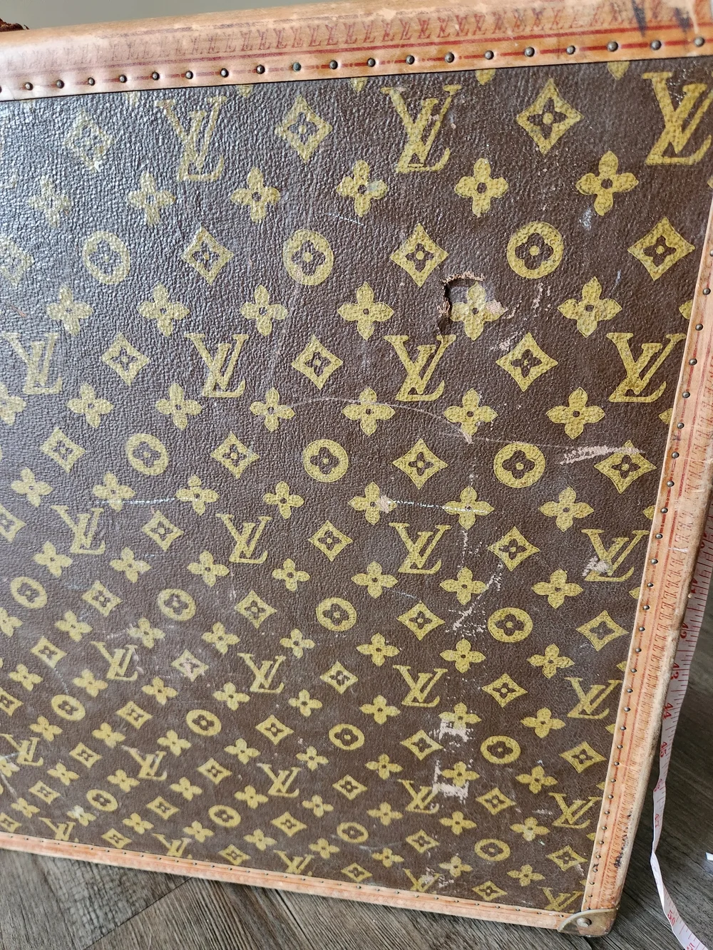Louis Vuitton Brown Monogram Travel Trunk Panel with Gold Motif